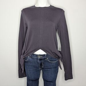 Athleta Nirvana Grey Side Tie Long Sleeve Sweatshirt S